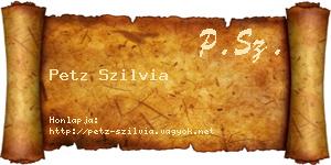 Petz Szilvia névjegykártya