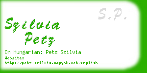 szilvia petz business card